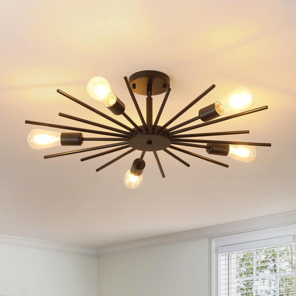 Black 5-Light Sputnik Ceiling Light