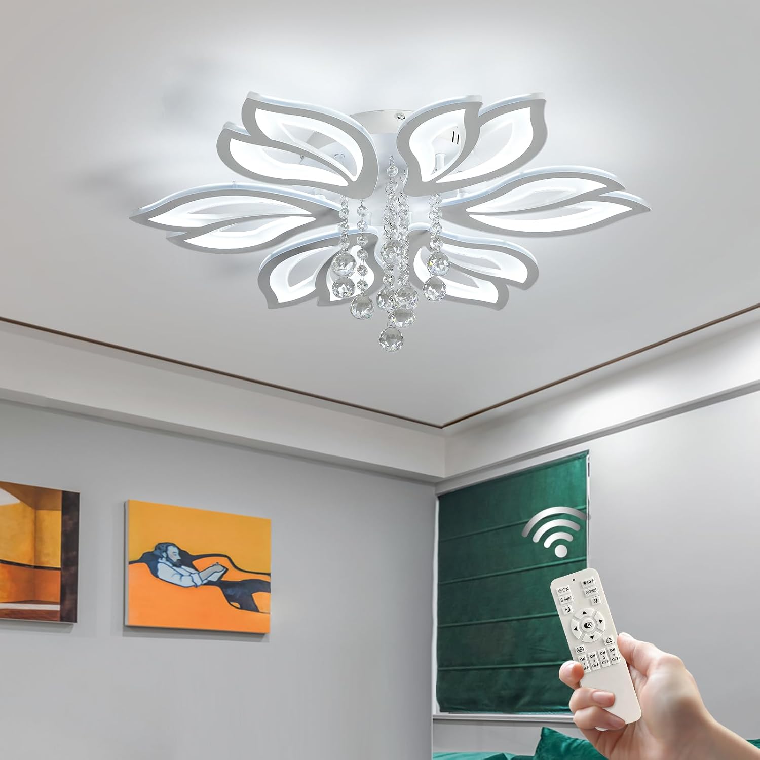 White Flower Dimmable LED Ceiling Light