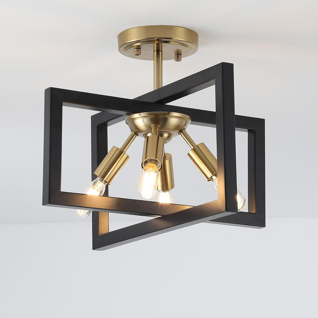 Black Gold 4-Light Ceiling Lamp