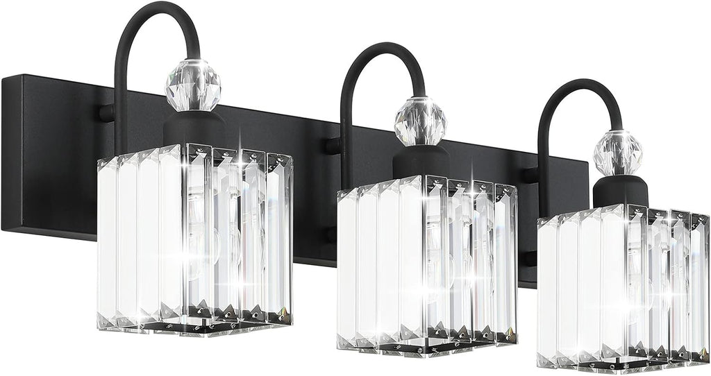 Modern Black Crystal Bathroom Vanity Light