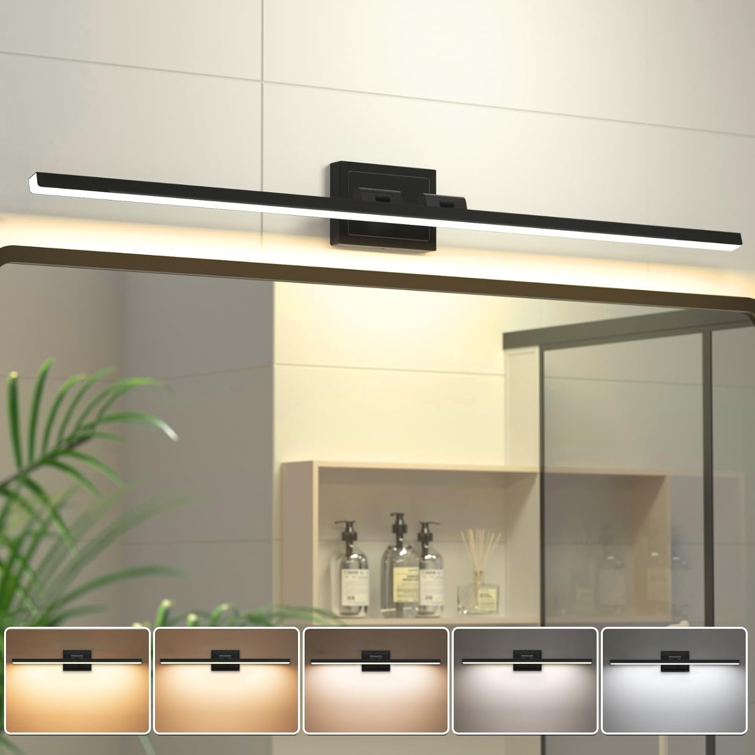 48 Inch Rotatable Black LED Vanity Light