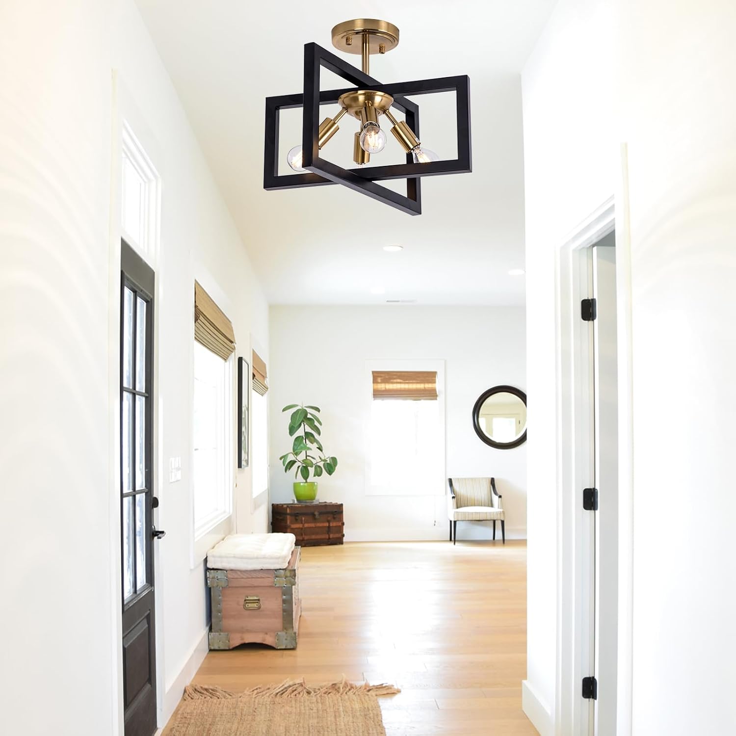 Black Gold 4-Light Ceiling Lamp