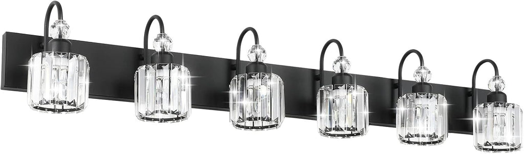 Modern Black Crystal Bathroom Vanity Light