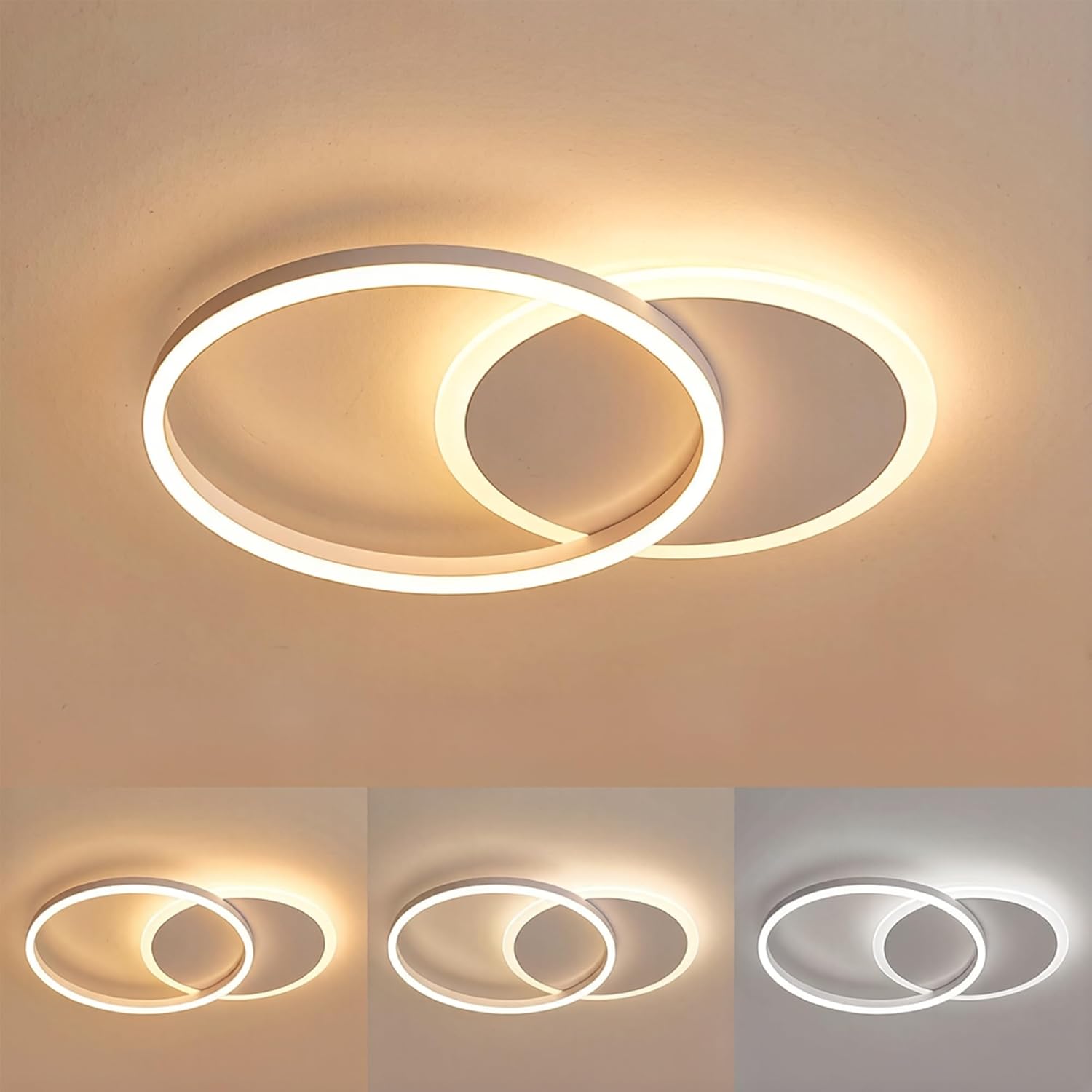 Double Ring 3 Color LED Ceiling Light