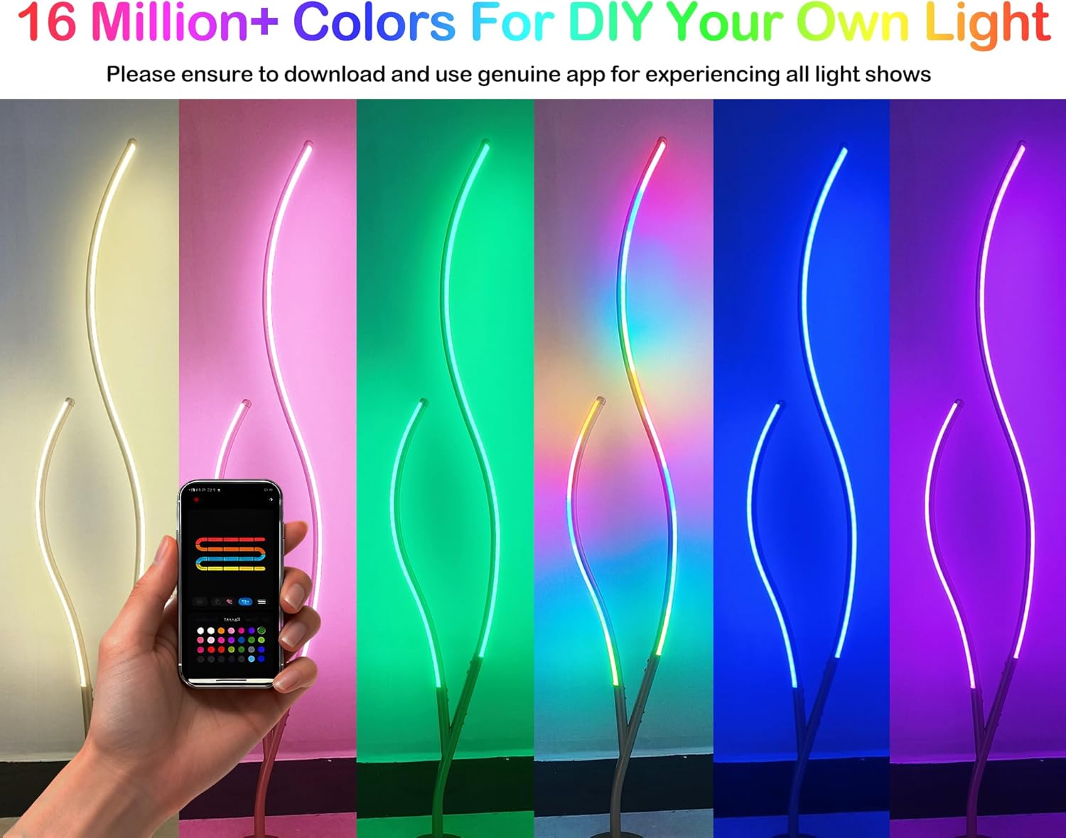 Attractive Gold Smart Music Sync Floor Lamp