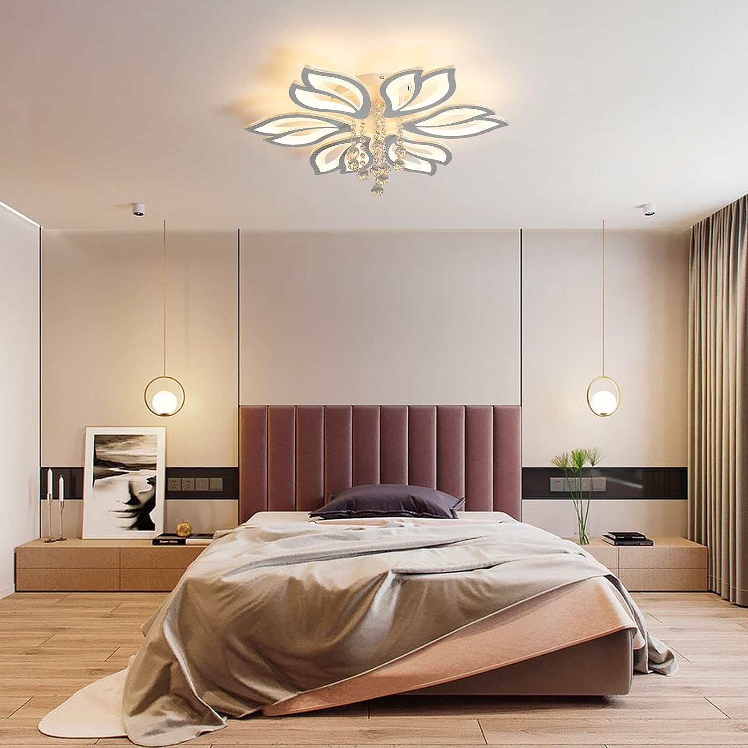 White Flower Dimmable LED Ceiling Light