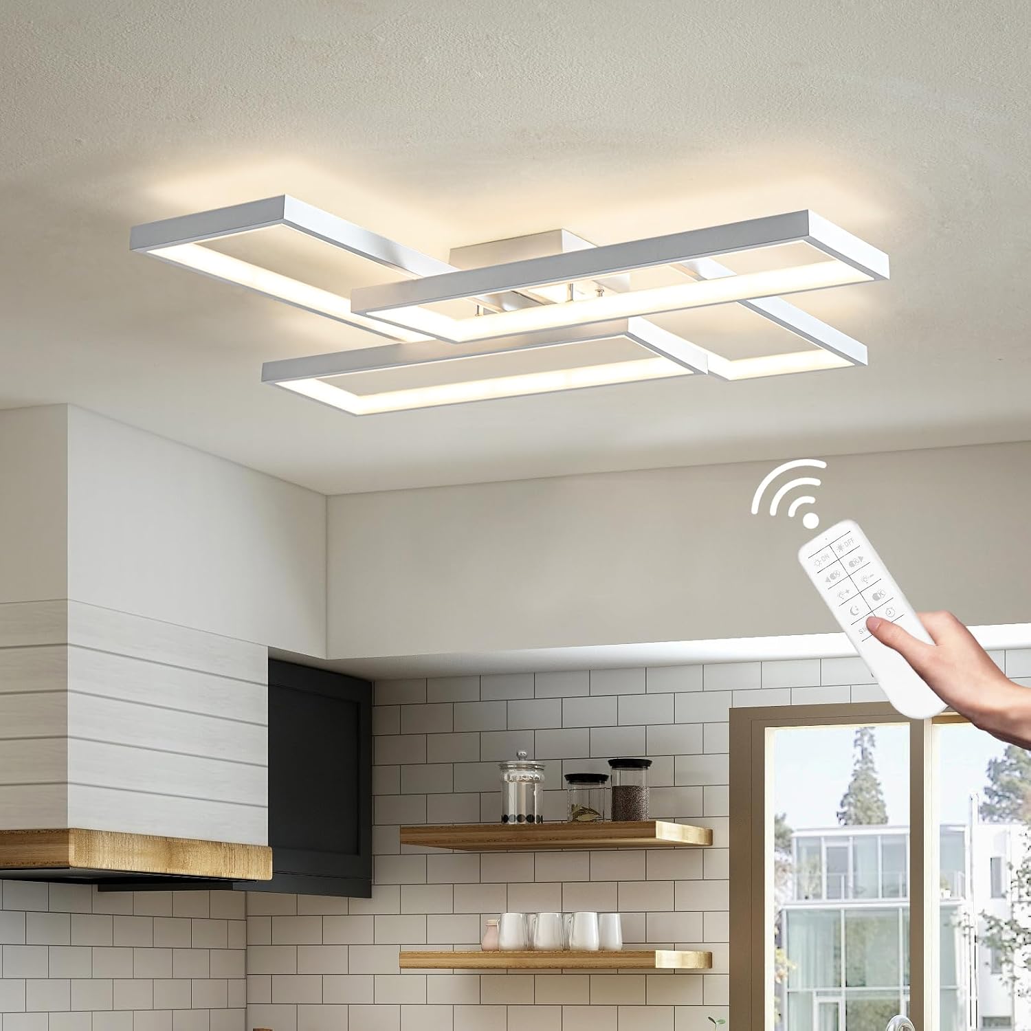 White Remote Dimmable LED Ceiling Light