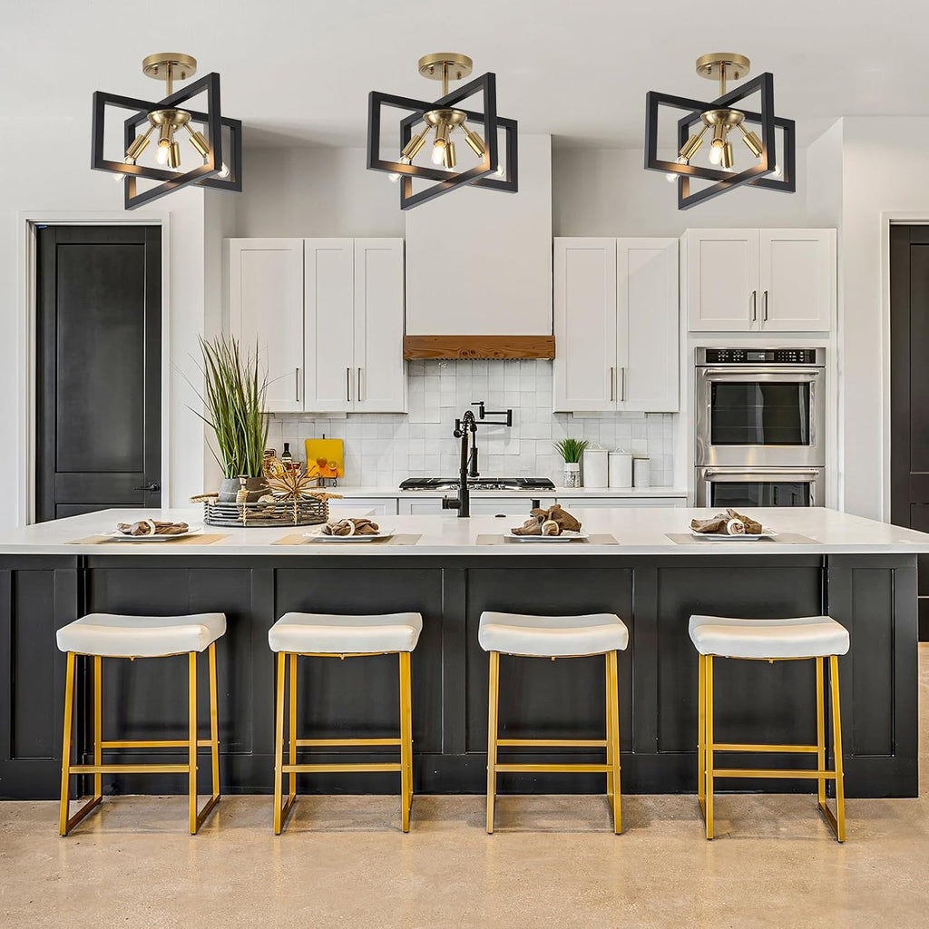 Black Gold 4-Light Ceiling Lamp