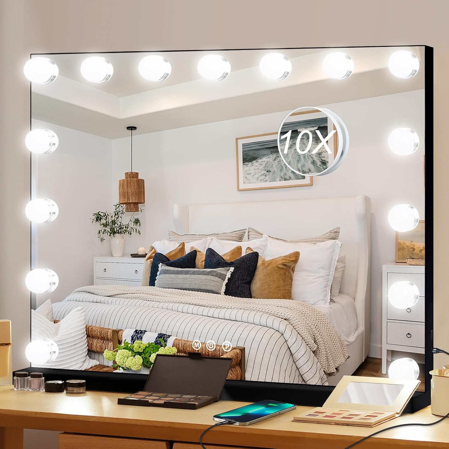 23×18 Inch Magnified LED Makeup Mirror