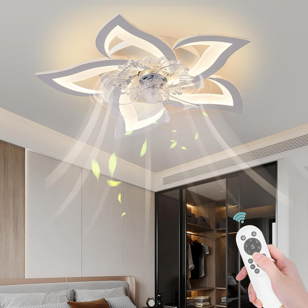 Flower Ceiling Fan Light With Remote
