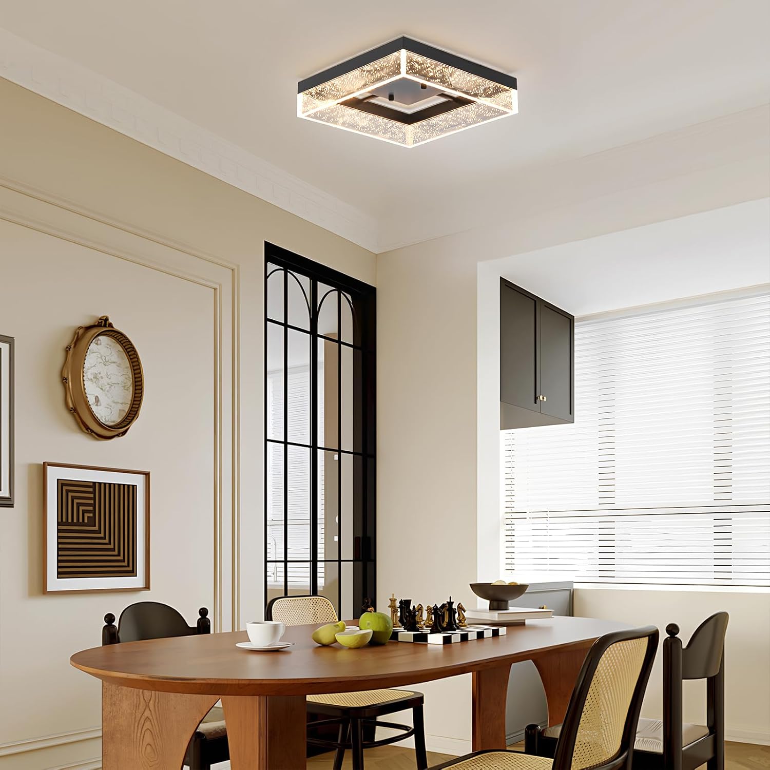 Black Square Bubble Acrylic Ceiling Light