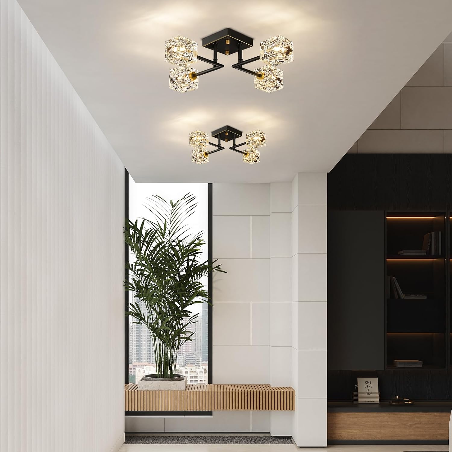 Black Gold 4-Light Sputnik Ceiling Light