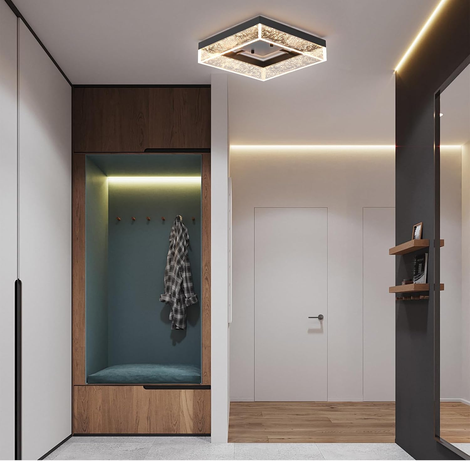 Black Square Bubble Acrylic Ceiling Light