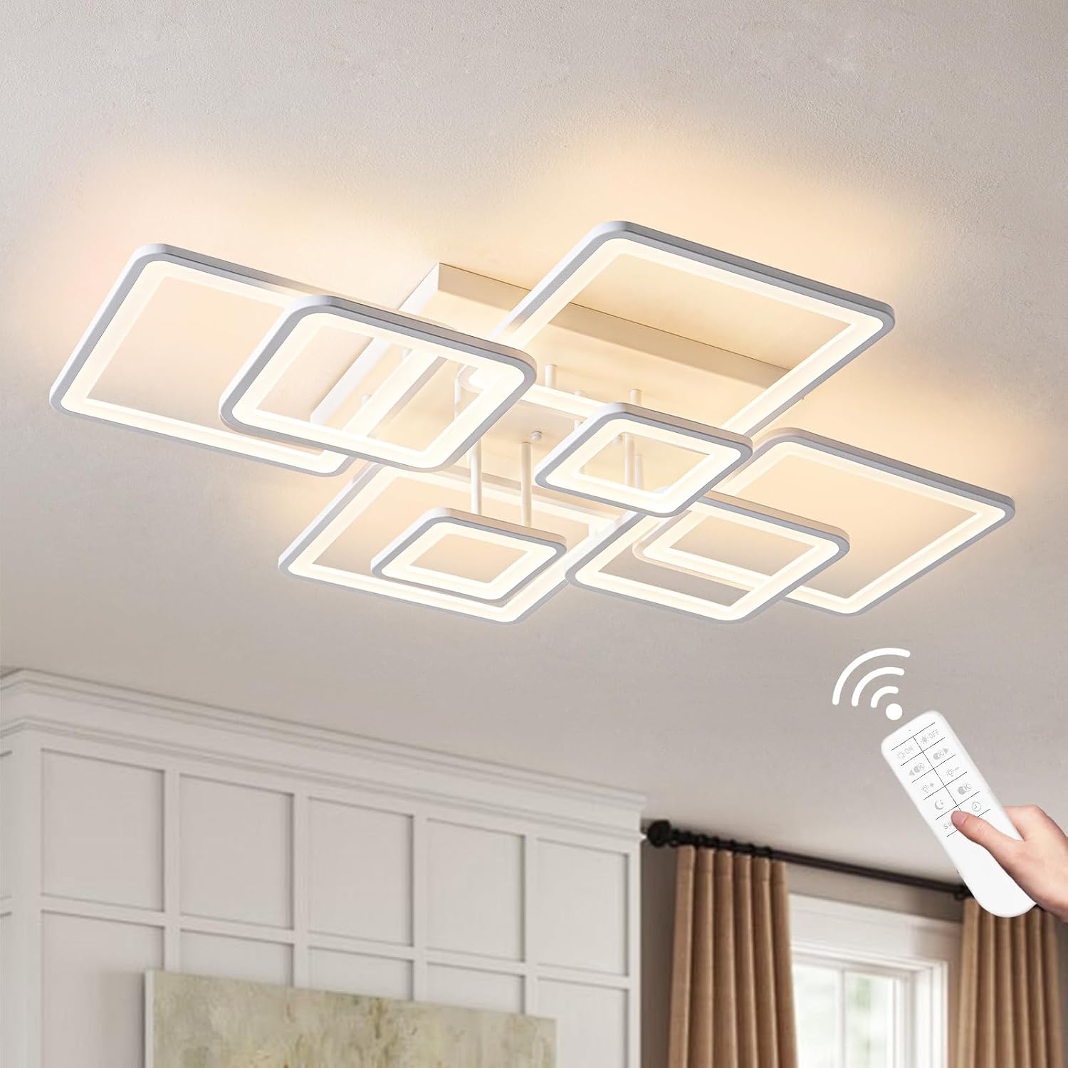 White Remote Dimmable LED Ceiling Light