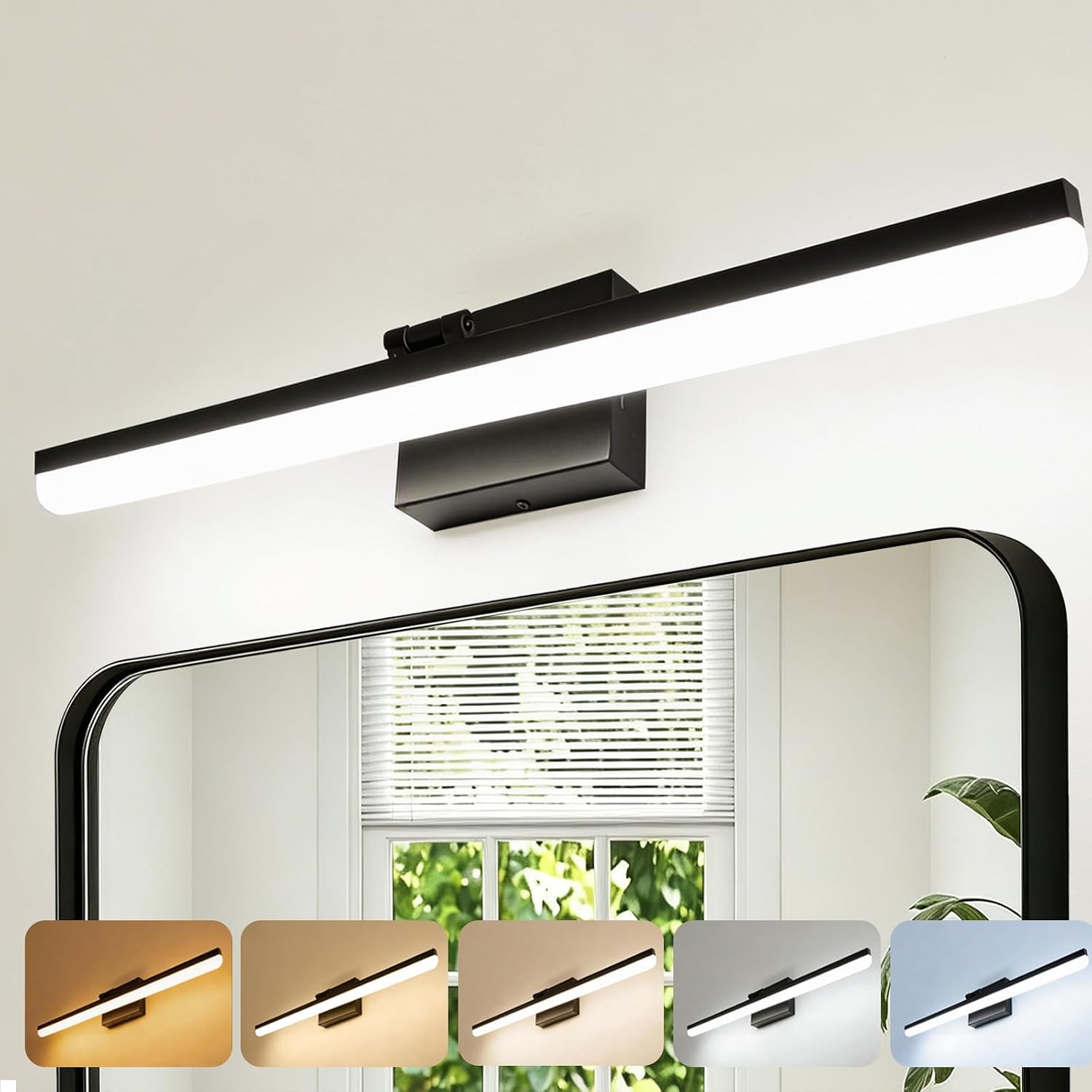 Rotatable Black LED Bathroom Vanity Light