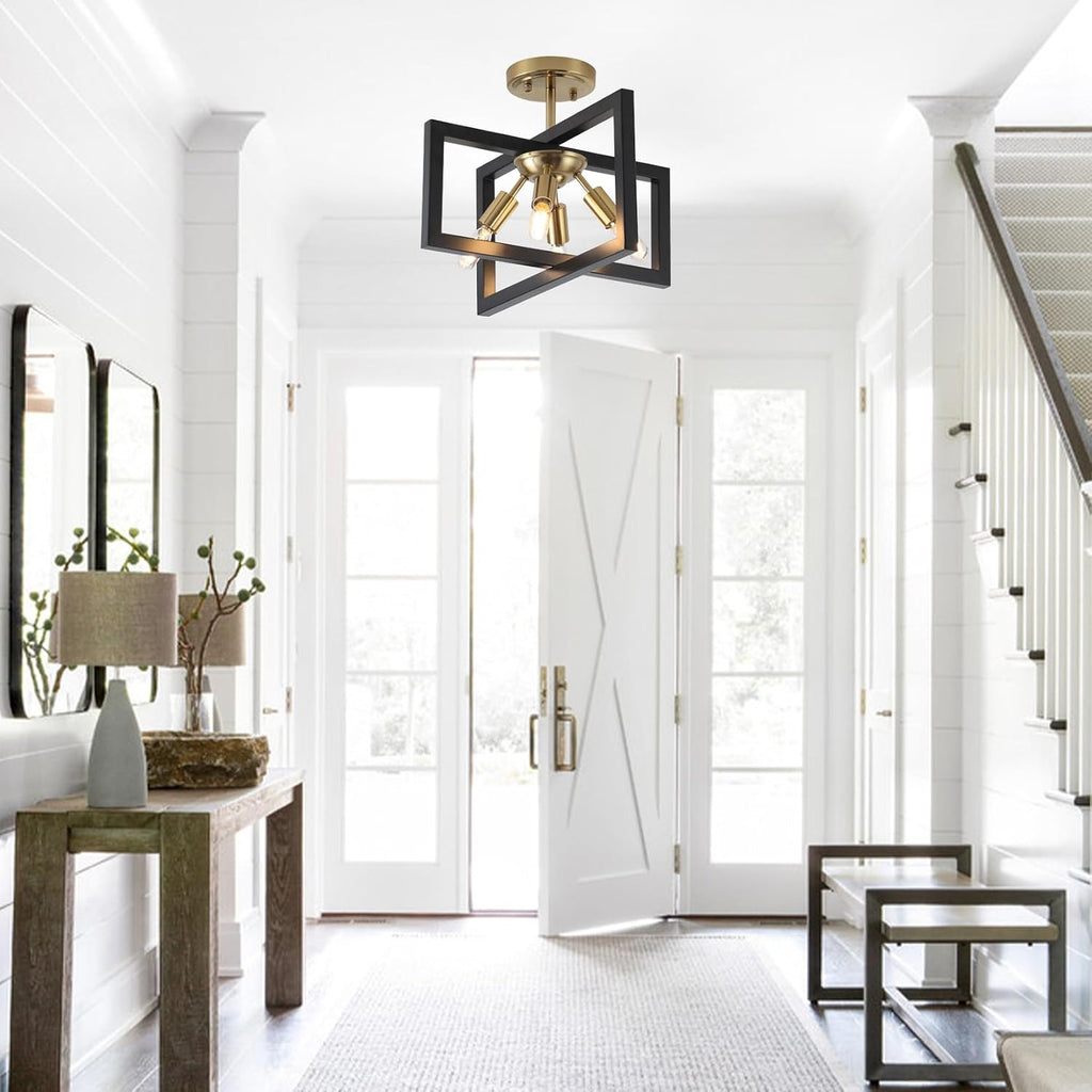 Black Gold 4-Light Ceiling Lamp