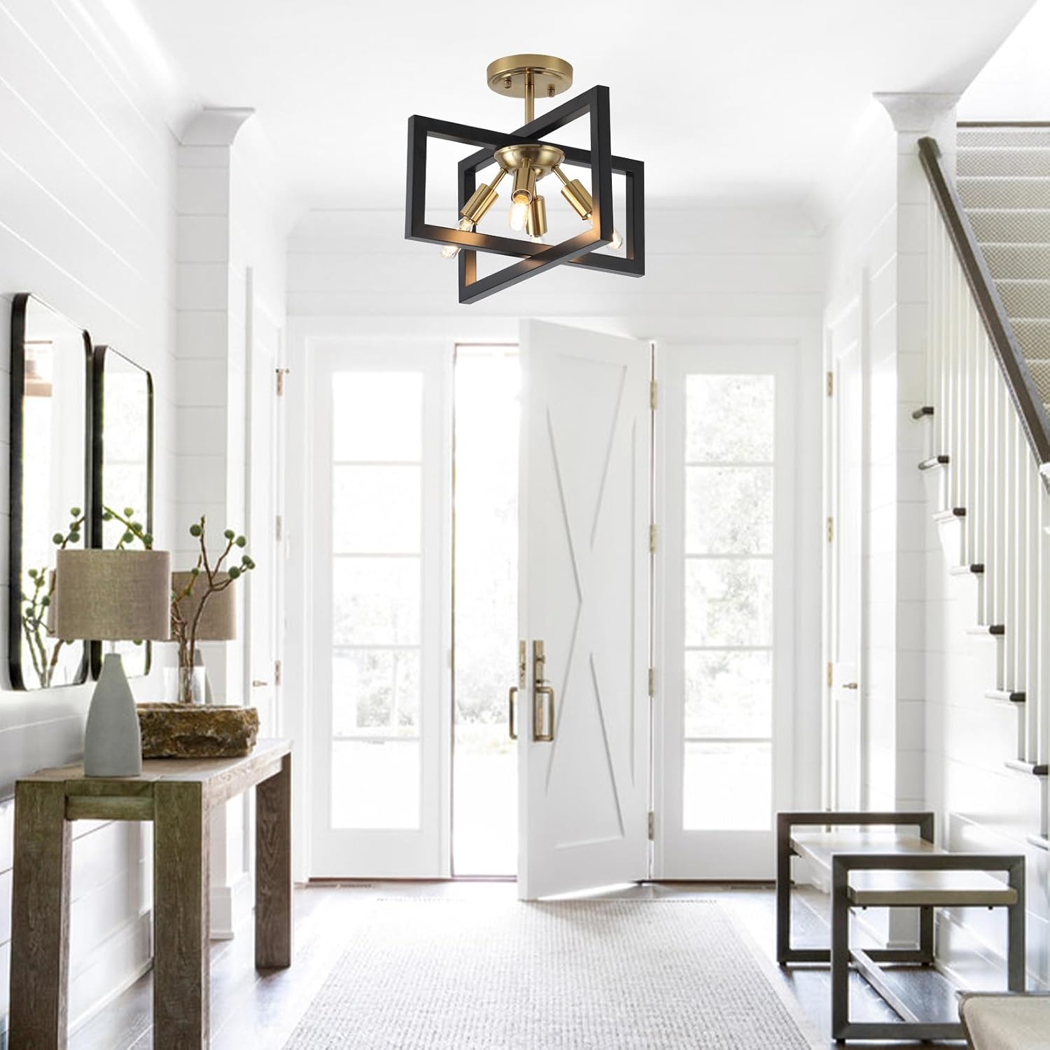 Black Gold 4-Light Ceiling Lamp