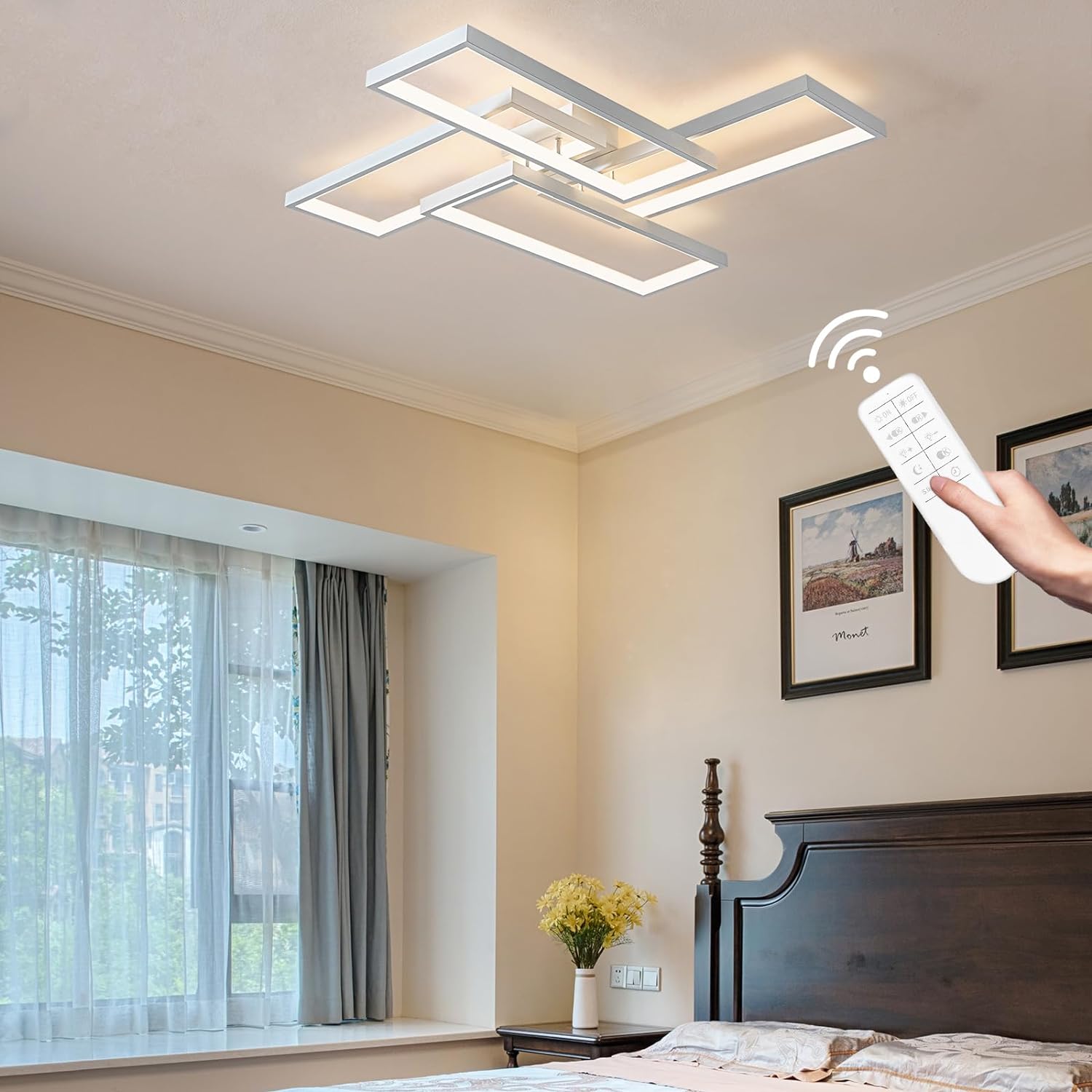 White Remote Dimmable LED Ceiling Light