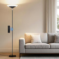 Black Remote Dimmable Torchiere Floor Lamp