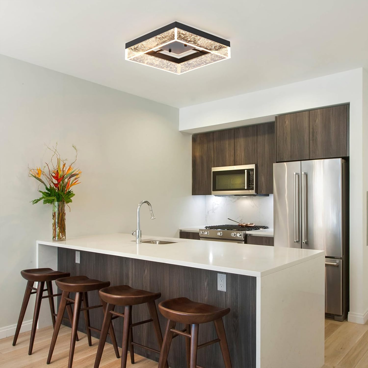 Black Square Bubble Acrylic Ceiling Light