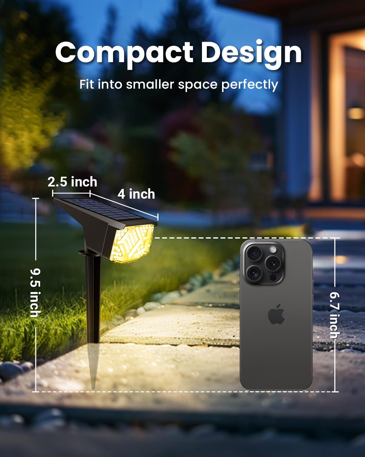 Compact Warm Solar Garden Spotlights