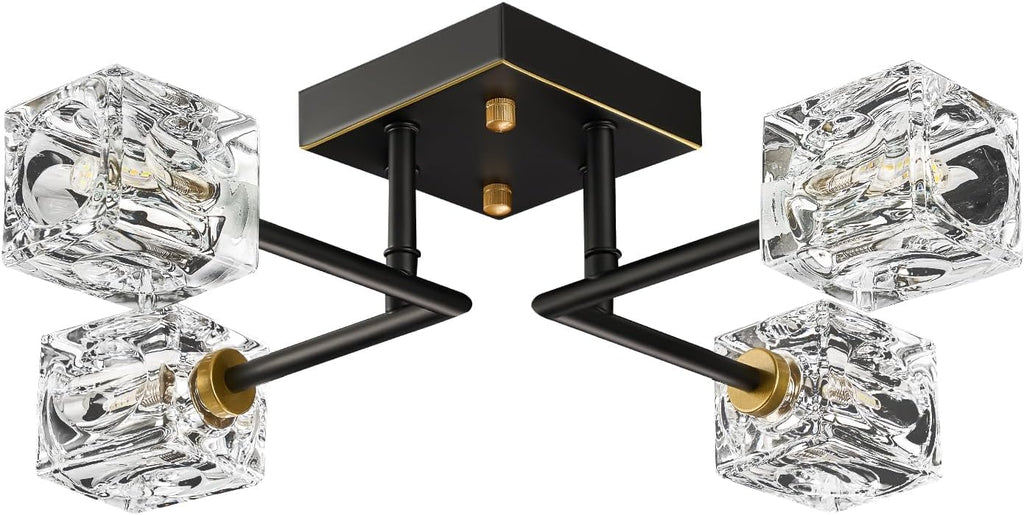 Black Gold 4-Light Sputnik Ceiling Light
