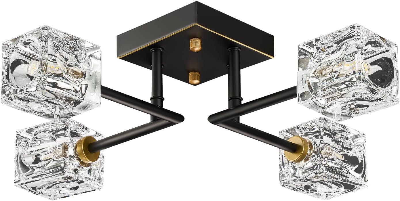 Black Gold 4-Light Sputnik Ceiling Light