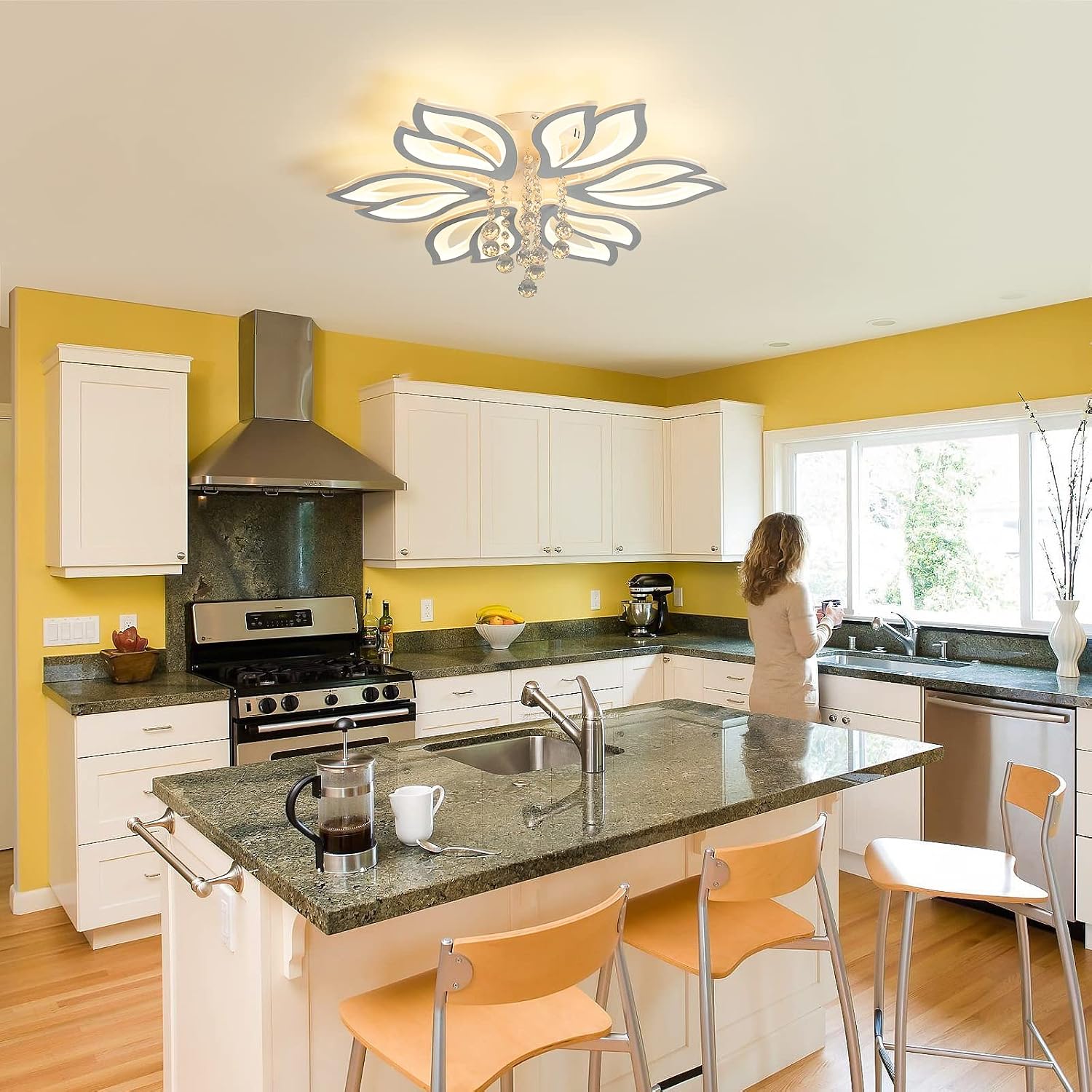 White Flower Dimmable LED Ceiling Light