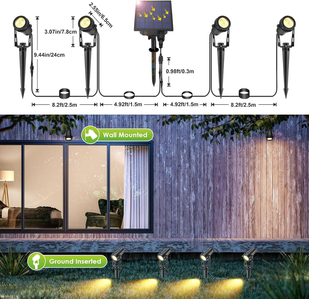 Solar Garden Spotlights Warm White