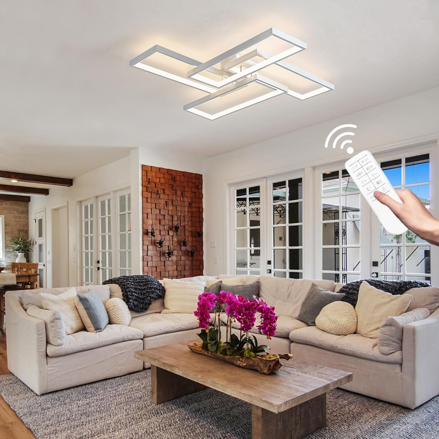 White Remote Dimmable LED Ceiling Light