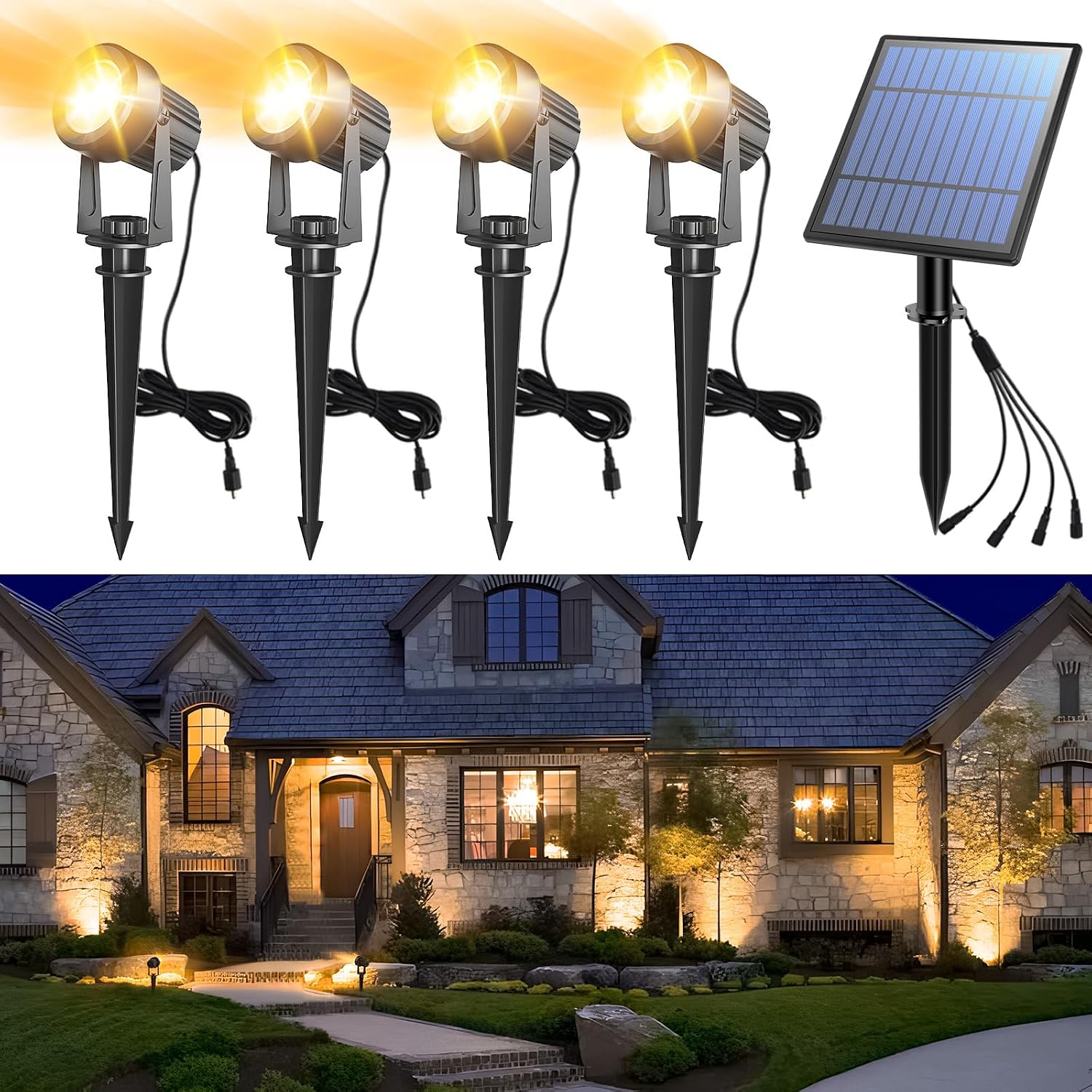 Warm White Solar Garden Spot Lights