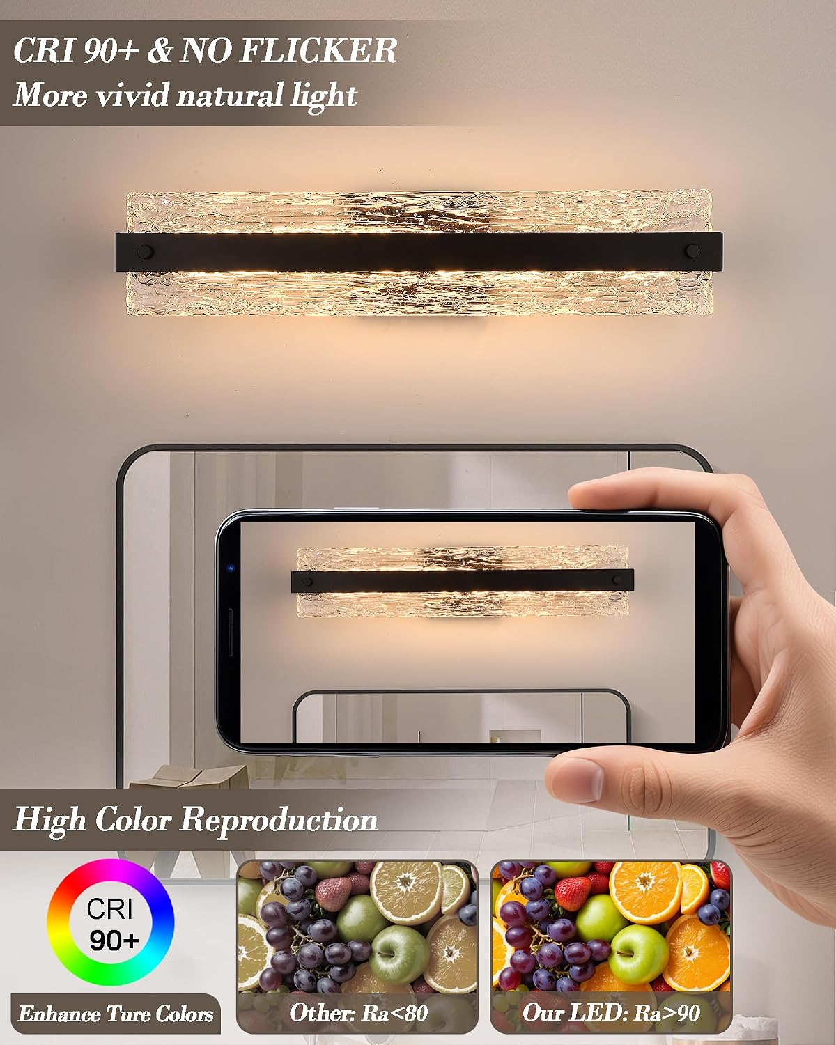 Modern Crystal Dimmable Vanity Wall Light