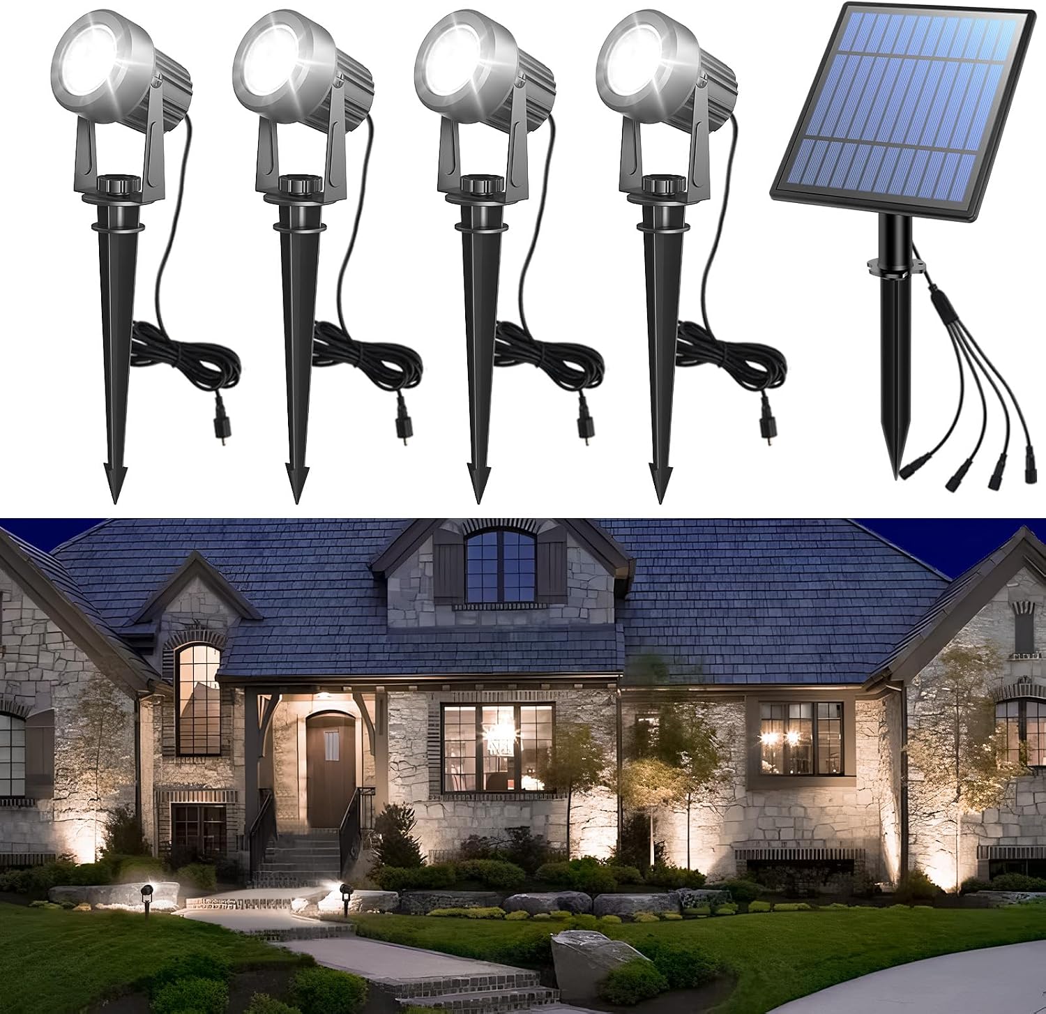 Warm White Solar Garden Spot Lights