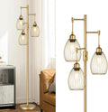 Gold Teardrop Cage 3-Light Floor Lamp