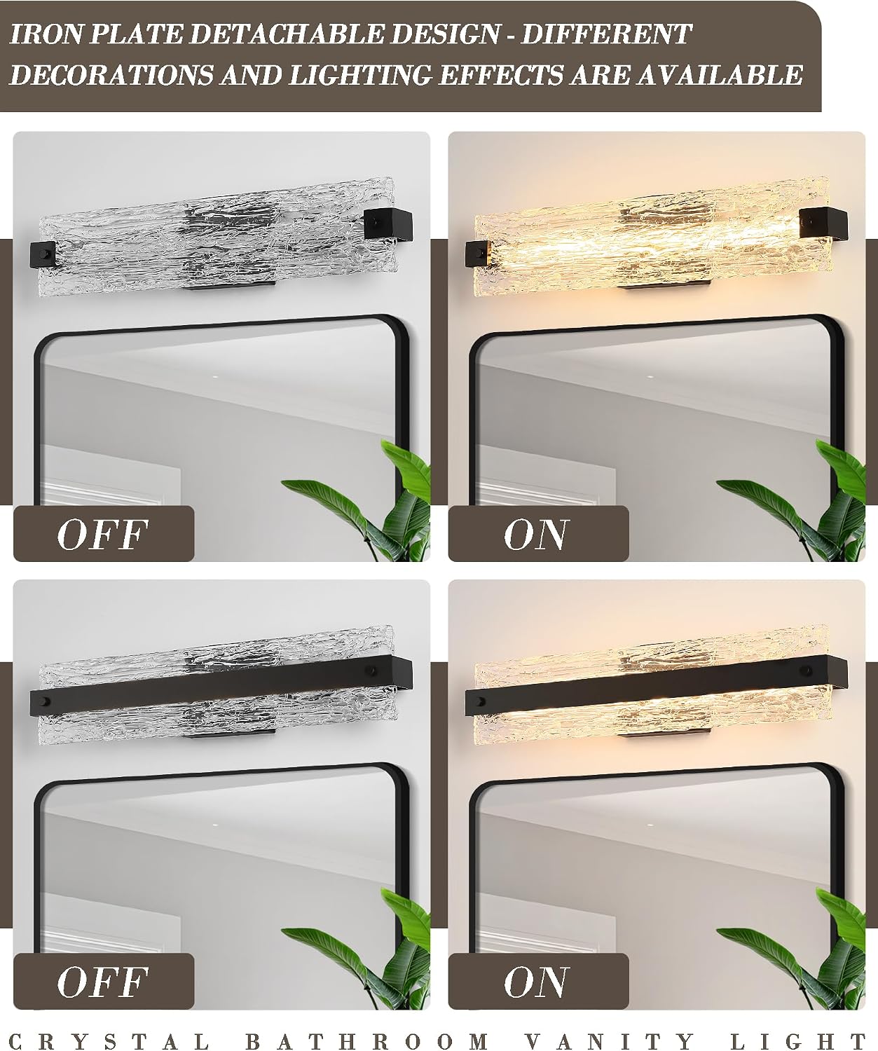 Modern Crystal Dimmable Vanity Wall Light