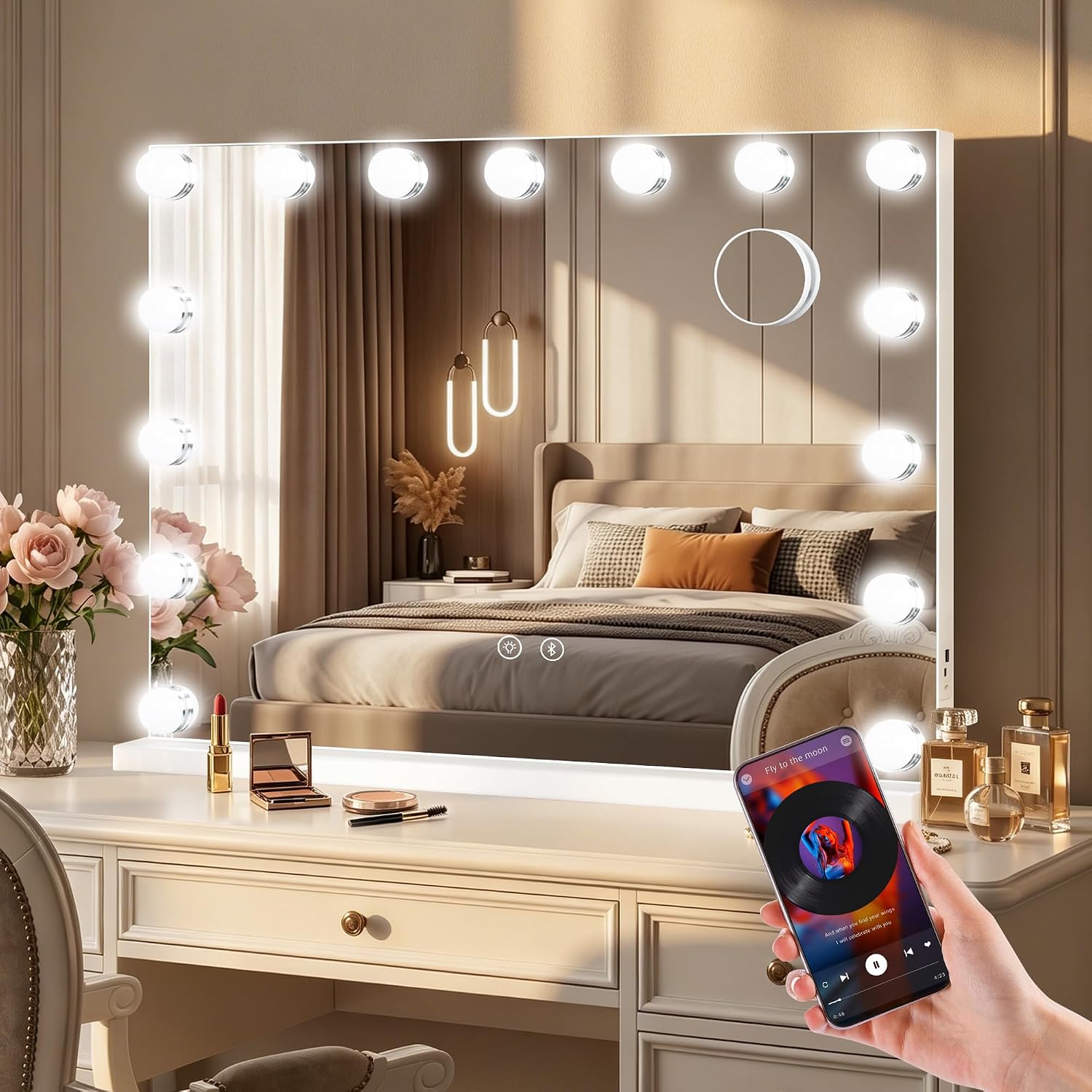 23×18 Inch Magnified LED Makeup Mirror