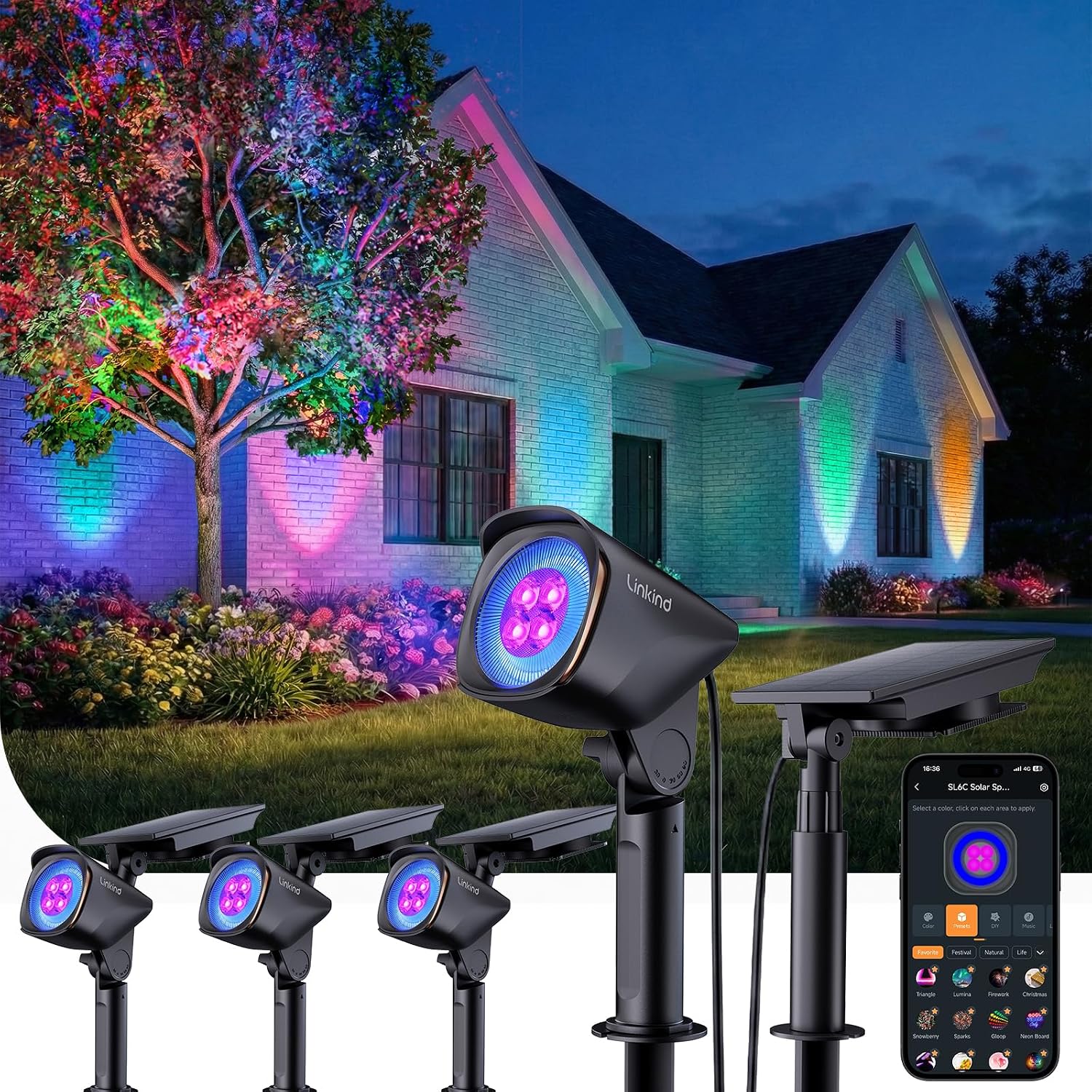 Smart Color Changing Solar Tree Lights