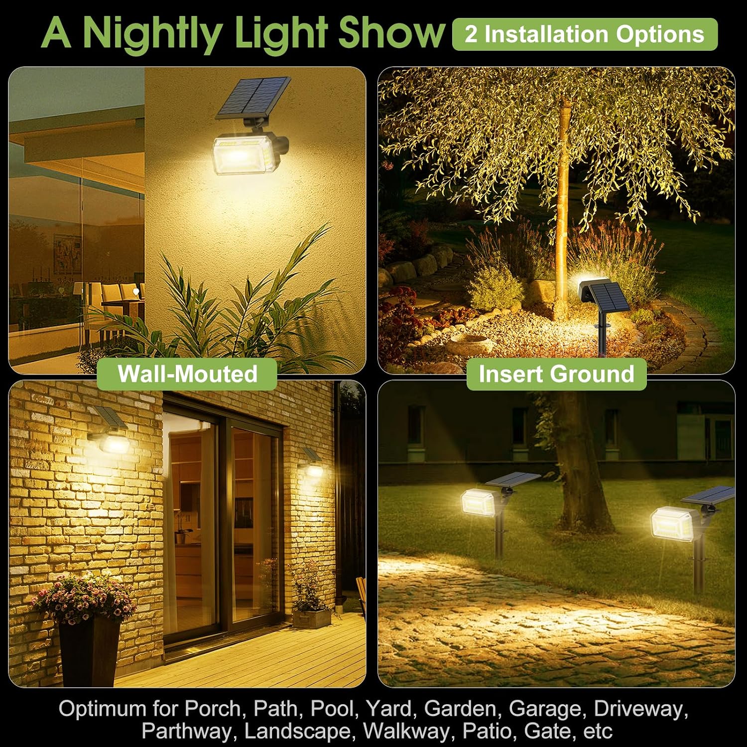 Adjustable Warm White Solar Spotlights
