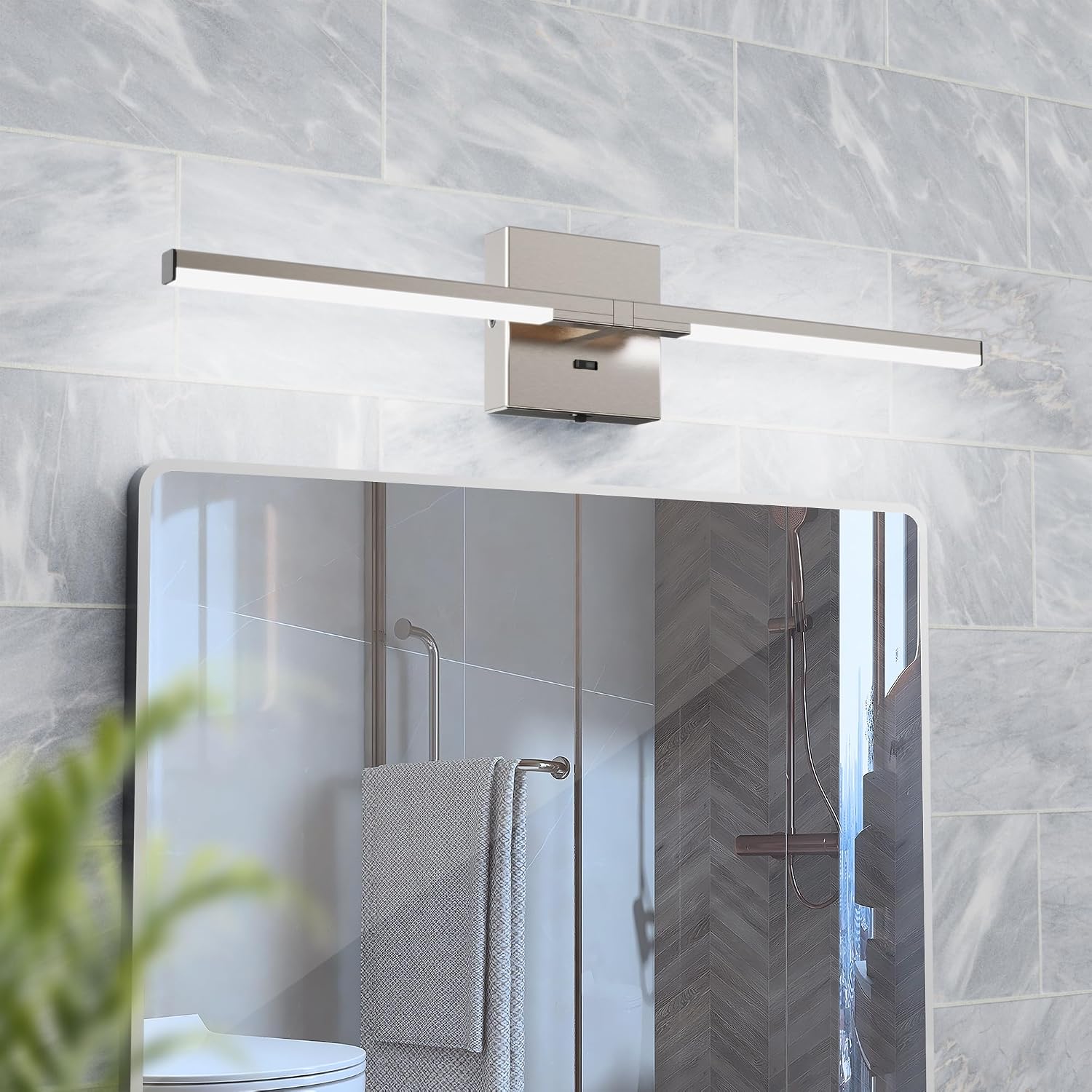 Rotatable Nickel Dimmable Vanity Light