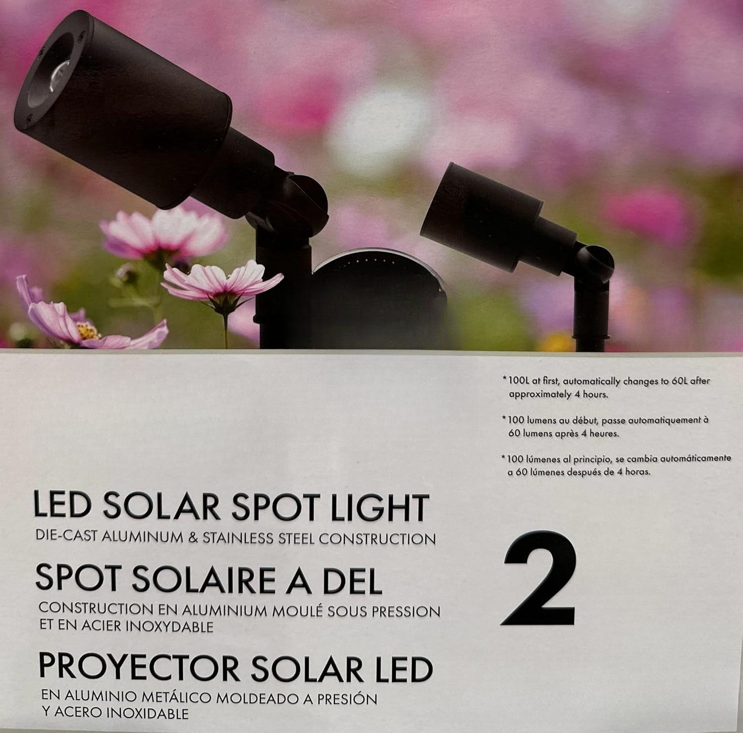 Attractive and practical LED Solar Spotlight - 2 Pack